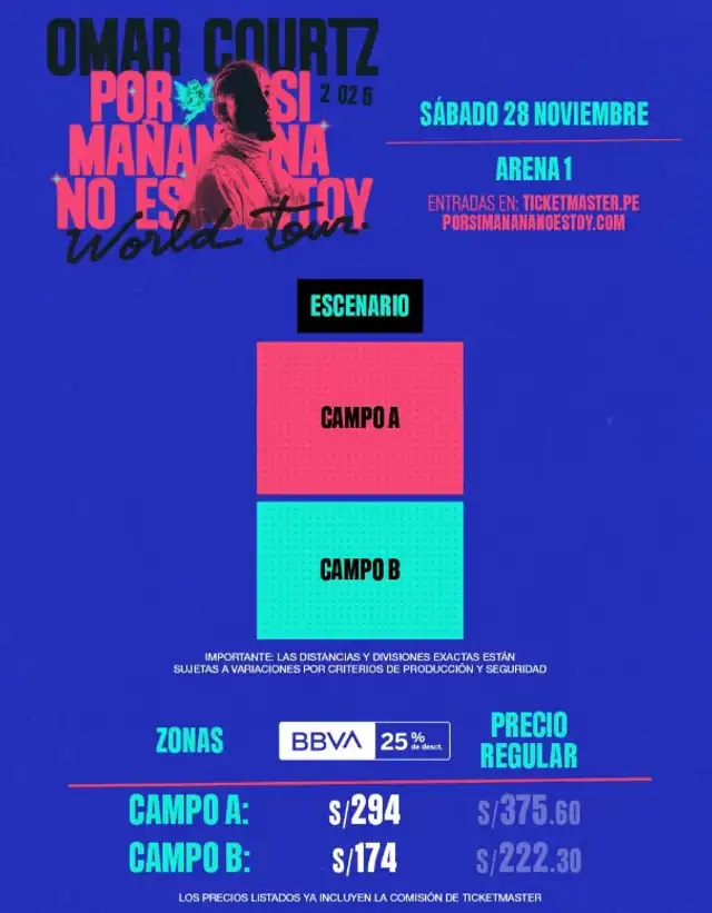 Las entradas para el espectáculo en Arena 1 estarán disponibles a partir del 26 de agosto, con descuentos de hasta el 25% en los precios.