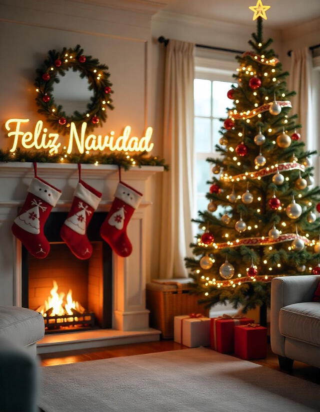   Celebra la llegada de la Navidad enviando hermosas postales. Foto: IA     