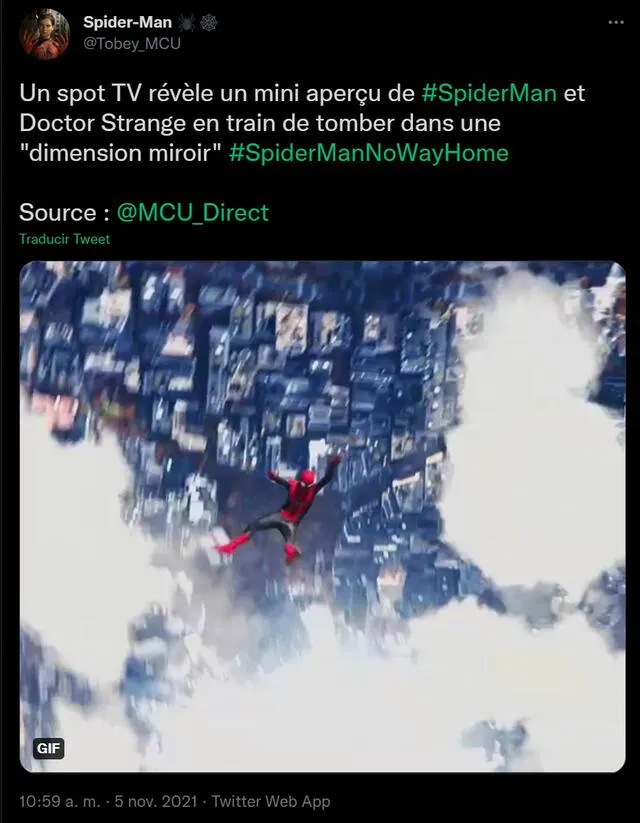 Spiderman no way home: nuevo spot de TV. Foto: captura de Twitter