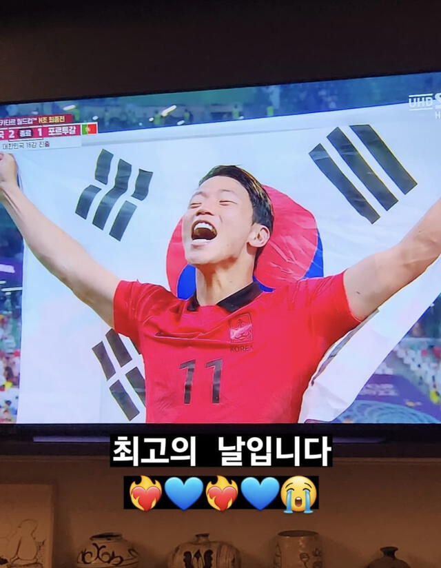 RM festeja el triunfo de Corea. Foto: captura/Instagram