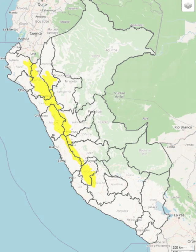 Regiones afectadas por incremento de la velocidad del viento el 04 de julio Regiones afectadas por incremento de la velocidad del viento el 04 de julio