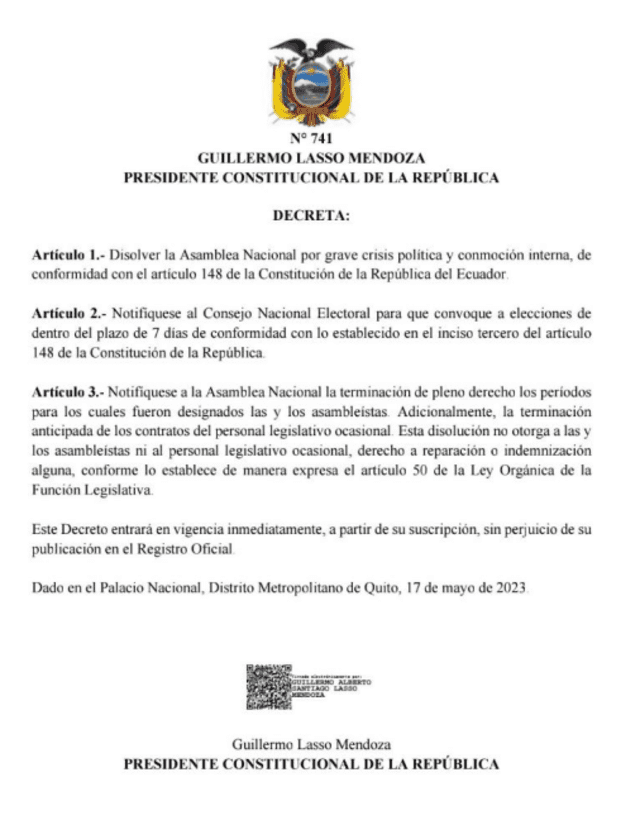 Órdenes de Lasso. Foto: Gobierno de Ecuador   