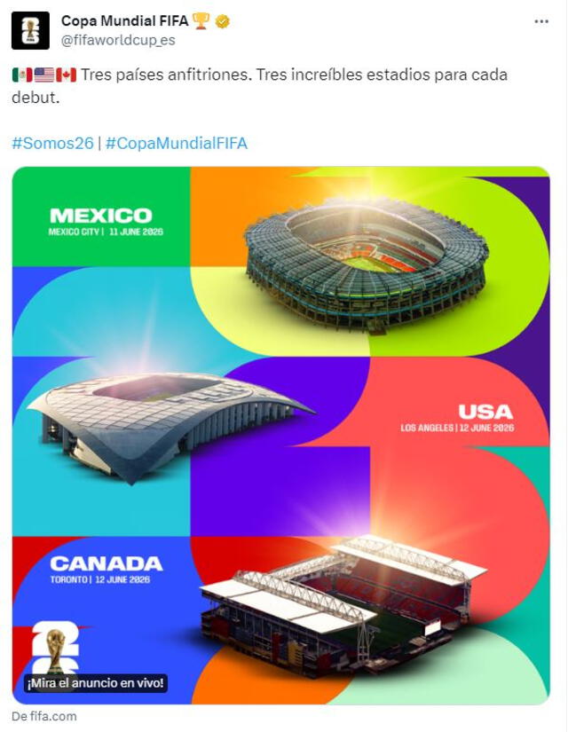 Información sobre los estadios. Foto: FIFA   