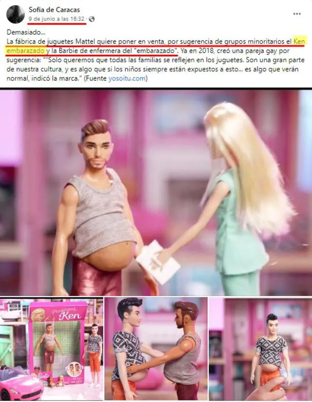 No, la empresa Mattel no ha lanzado a la venta un muñeco de Ken “embarazado”
