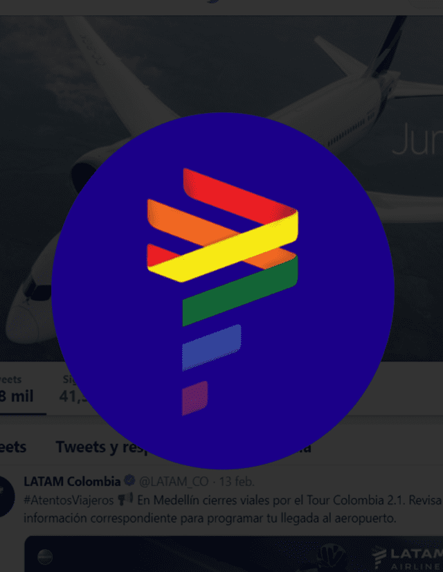 Latam también fue otra empresa en cambiar los colores de su logo por el apoyo al Día del orgullo.