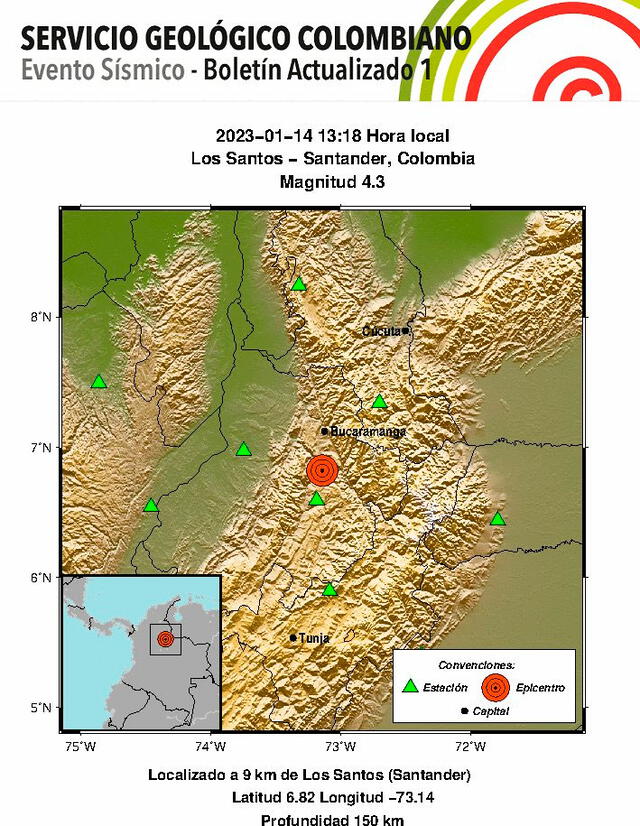 Último temblor en Colombia