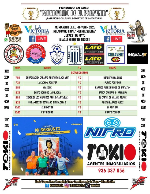 Programación del Mundialito de El Porvenir 2025. Foto: Mundialito de El Porvenir Programación del Mundialito de El Porvenir 2025. Foto: Mundialito de El Porvenir