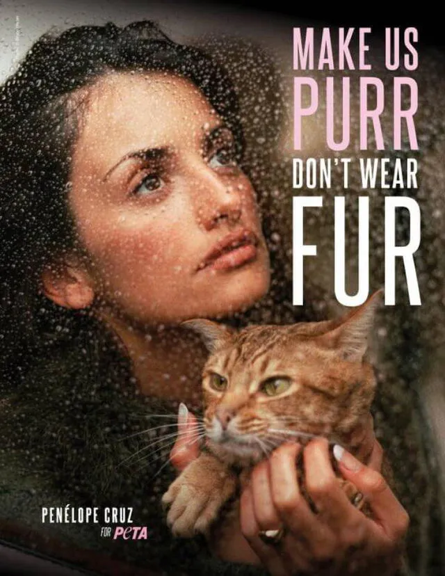 Penélope Cruz se une a campaña contra el uso de pieles animales (FOTOS)
