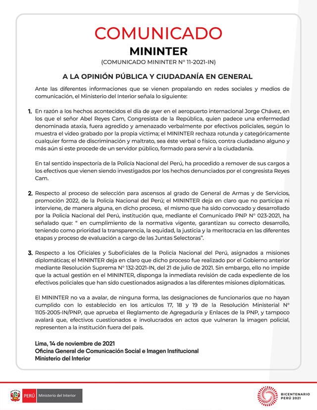 Foto: @MininterPeru/Twittter