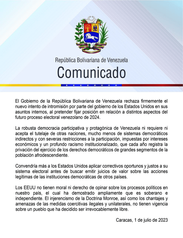 Gobierno de Maduro contesta a EE. UU. por inhabilitación a María Corina Machado | inhabilitación María Corina Machado | Nicolas Maduro hoy | Venezuela