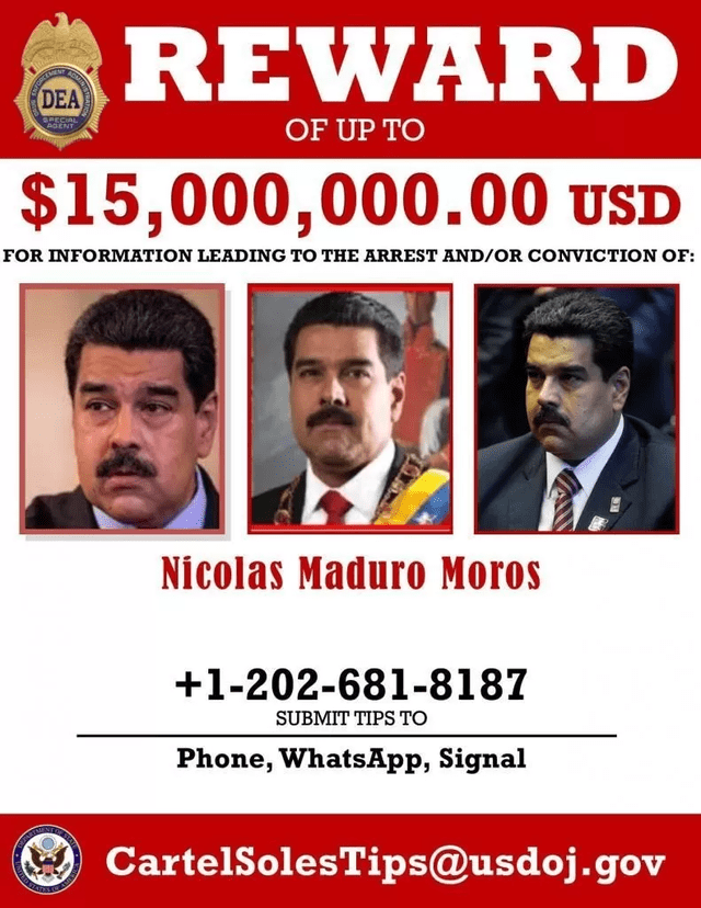 ¿Cuántos millones ofrece EEUU. por captura de Nicolás Maduro? | Recompensa por Nicolas Maduro | DEA | cuanto es la recompensa por la captura de Nicolas Maduro | Venezuela