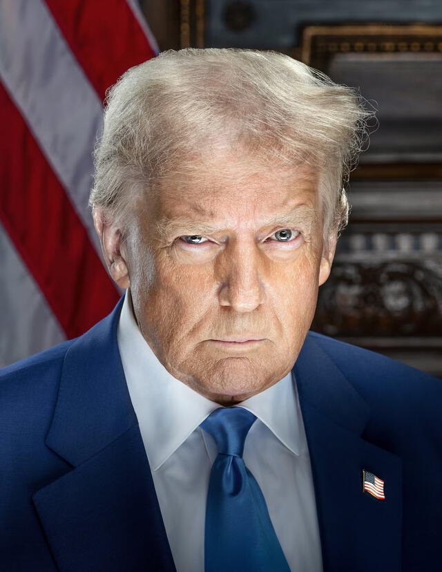  Se reveló el retrato oficial de Donald Trump días antes de que asuma formalmente el cargo como presidente de Estados Unidos. Foto: Comité Trump-Vance   