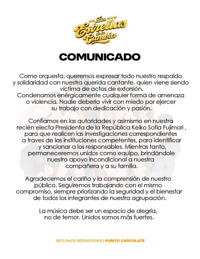 Las Estrellas de la Cumbia brindan apoyo a Thamara Gómez, condenando la violencia y animando a las autoridades a investigar este acto delictivo con urgencia. Las Estrellas de la Cumbia brindan apoyo a Thamara Gómez, condenando la violencia y animando a las autoridades a investigar este acto delictivo con urgencia.