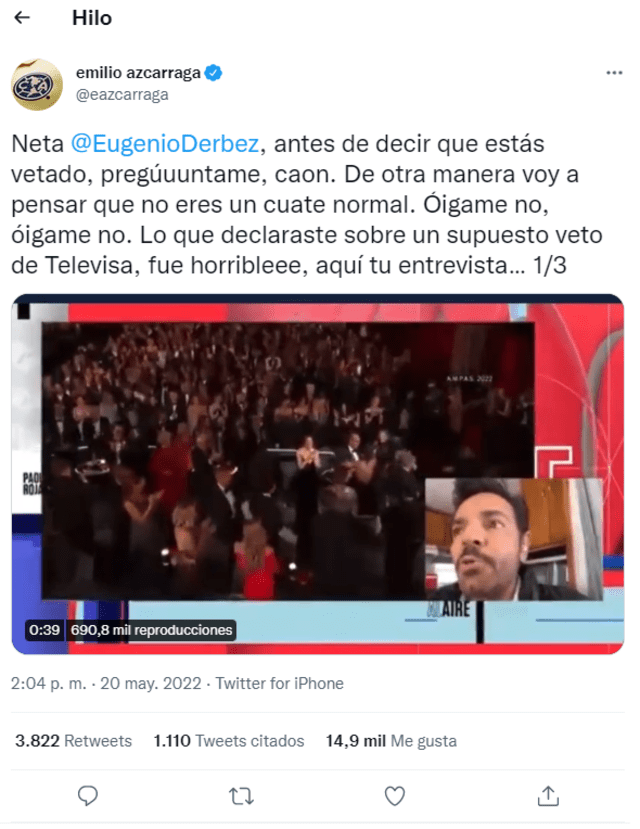 Eugenio Derbez afirma que Televisa lo vetó: “¡Fue horrible, fue horrible!”