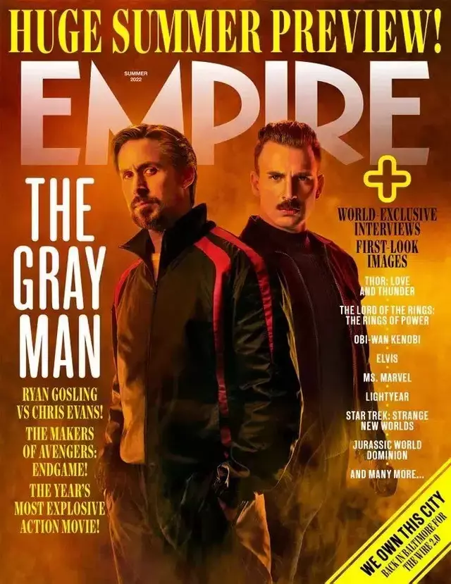 "The gray man" se basará en la rivaloidad entre los personajes de las estrellas de Hollywood Ryan Gosling y Chris Evans. Foto: Revista Empire.