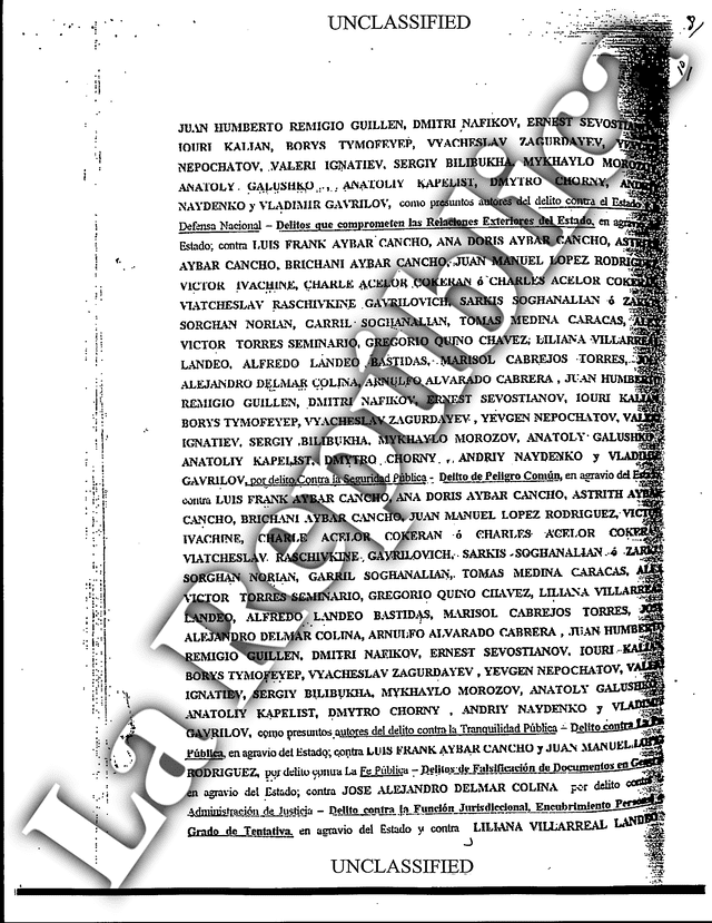 Documento que confirma que Dmytro Chornyi fue tripulante del avión que transportó el armamento. Foto: La República   