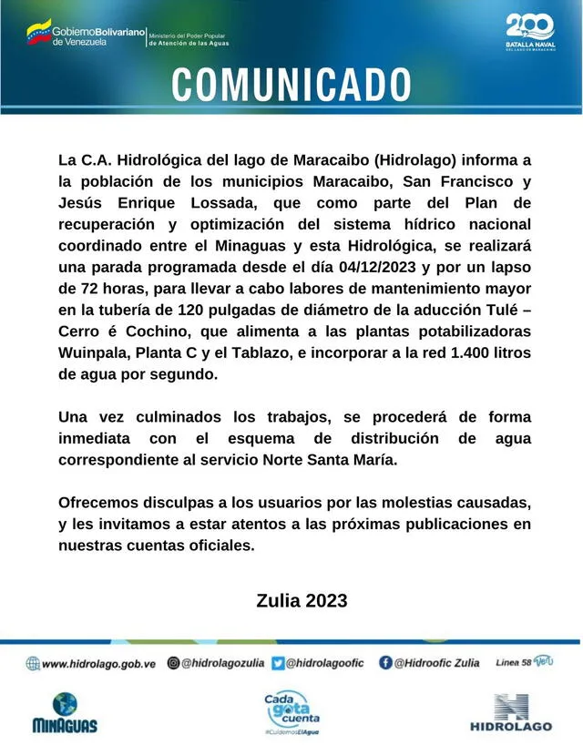 Corte de agua en Venezuela 2023: ¿a quiénes afecta y cuándo será restablecido el servicio? | Maracaibo | por qué no hay agua | hidrocentro | Hidrocapital | corte de agua Maracaibo