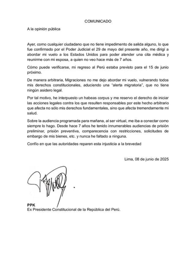 Comunicado de PPK Comunicado de PPK
