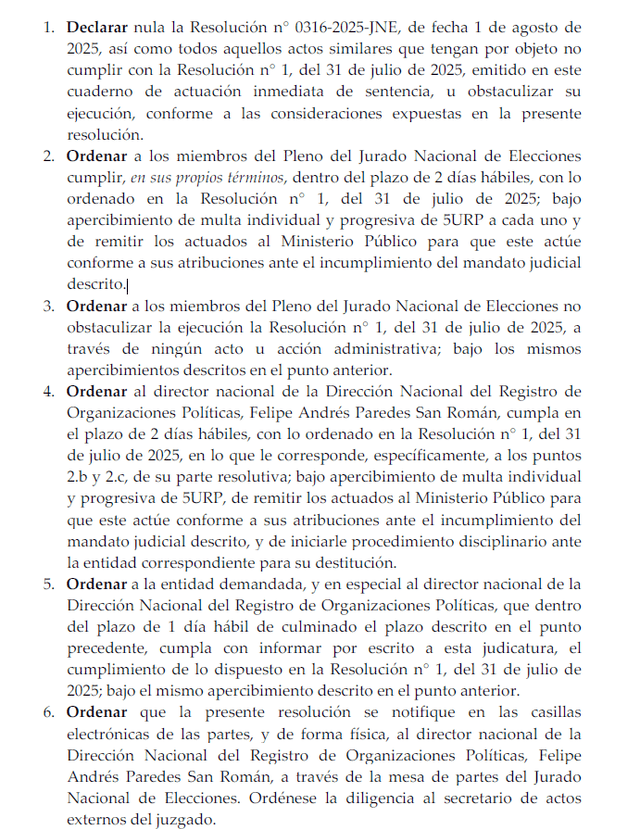 Resolución JNE que ordena inscripción de Unidad Popular.    