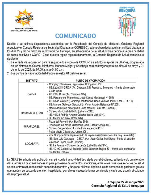 La jornada de inoculación se realizará desde las 07:00 a.m. hasta las 04:00 p.m. Foto: GRA La jornada de inoculación se realizará desde las 07:00 a.m. hasta las 04:00 p.m. Foto: GRA