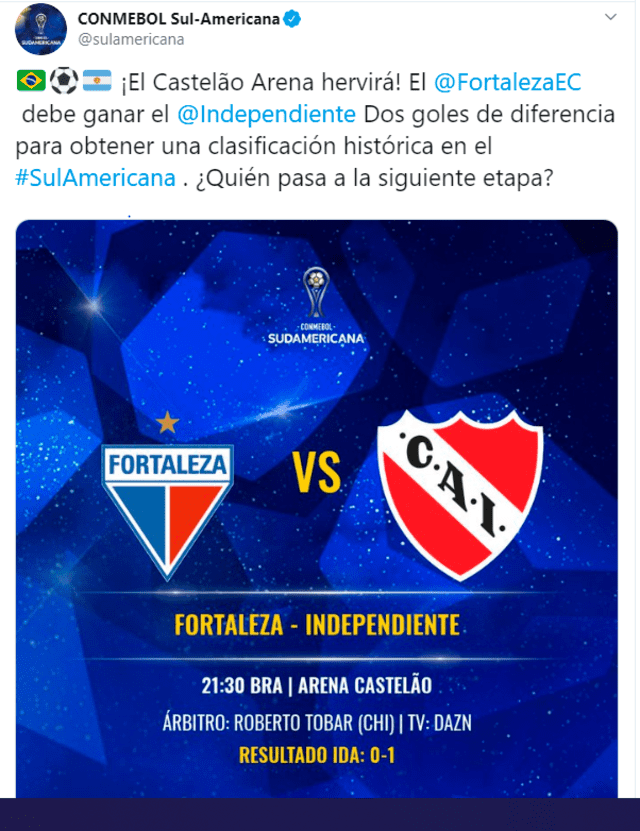 Twitter de la Copa Sudamericana.