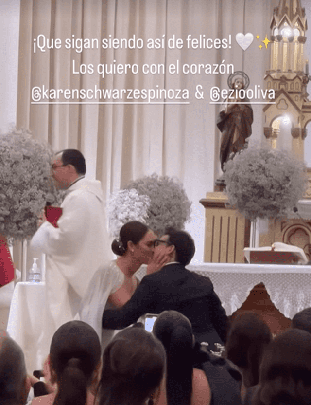  Karen Schwarz y Ezio Oliva ya son esposos. Foto: Instagram   