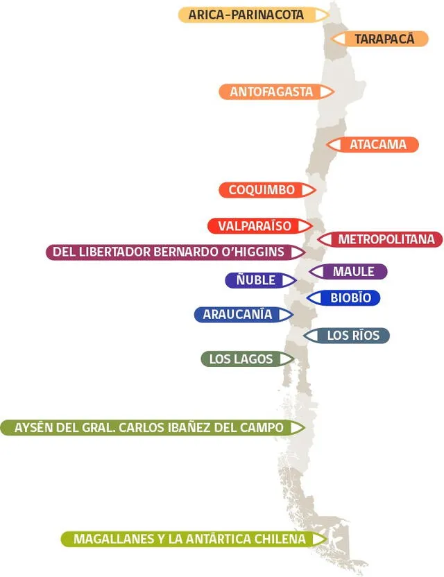  Los 16 territorios de Chile en todo el mundo. Foto: Gobierno de Chile<br>    