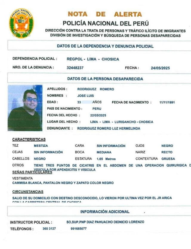 Denuncia de desaparición de joven músico en SJL