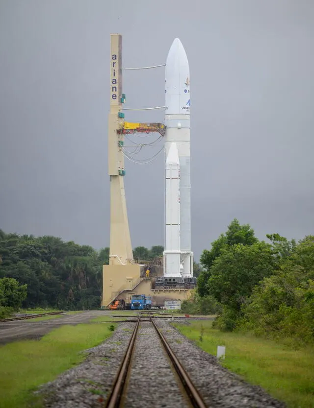 ¡Cuenta regresiva! El cohete Ariane 5 de Arianespace con el telescopio espacial James Webb de la NASA a bordo. Foto: NASA / Bill Ingalls