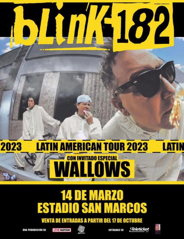 Blink-182 llega por primera vez a Lima en 2023.