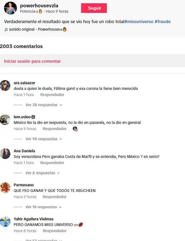 Comentarios en redes sociales. Foto: TikTok Comentarios en redes sociales. Foto: TikTok