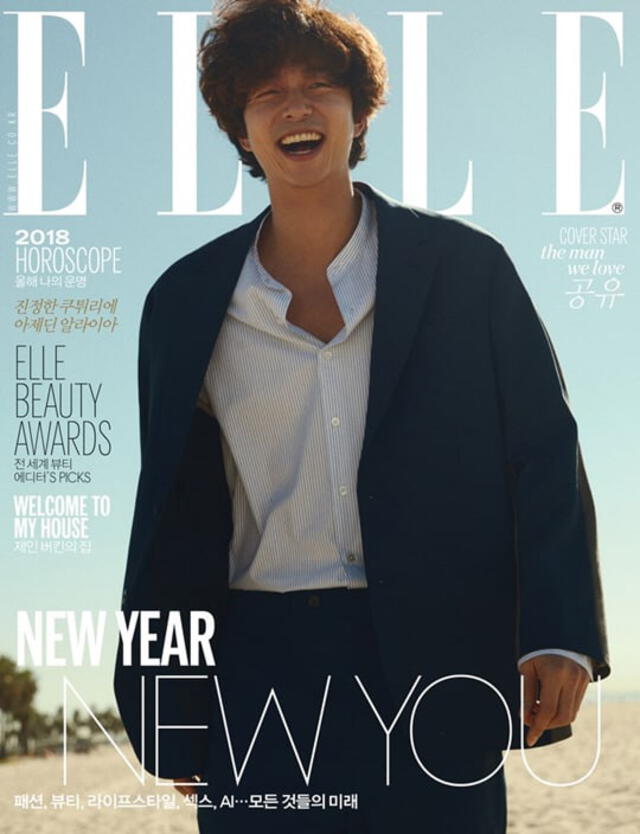 Gong Yoo en la portada de la revista Elle, 2018. Crédito: Instagram