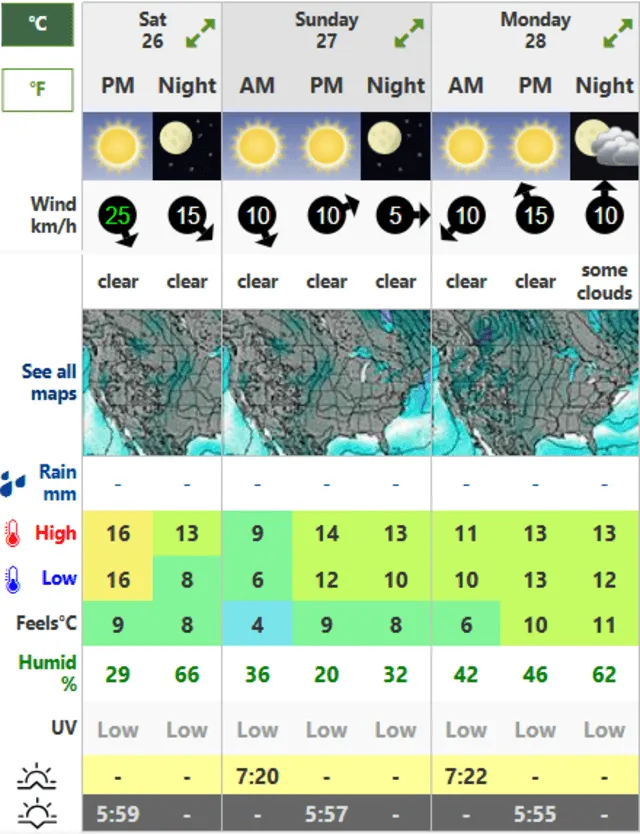  Clima HOY 27 de octubre en la ciudad de Nueva York. Foto: Weather Forecast   