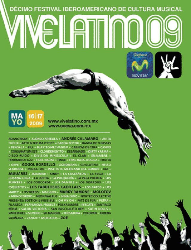 Cartel publicitario del Vive Latino 2009. (Foto: El Heraldo)