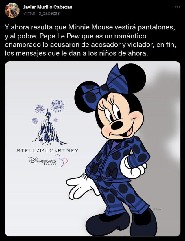 Usuario indignado en por el cambio de Minnie Mouse. Foto: Twitter