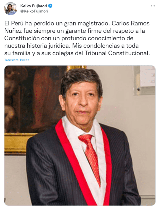 Tuit de Keiko Fujimori.