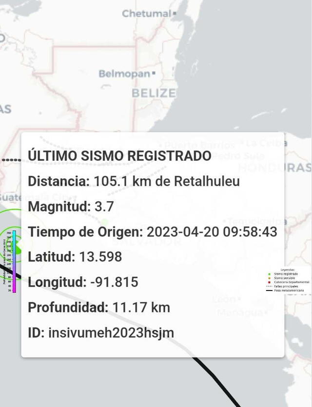  Último temblor de hoy en Guatemala. Foto: Insivumeh   