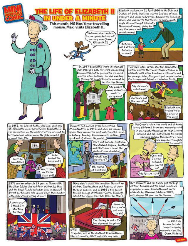 El comic relata la vida de la reina Isabel II. Foto: National Geographic