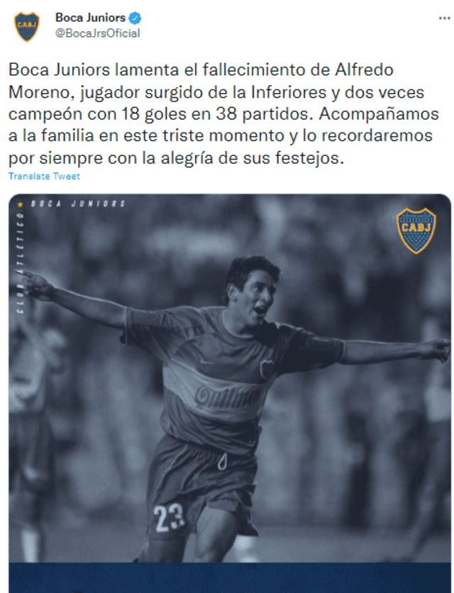 Tuit de Boca Juniors. Foto: captura de pantalla