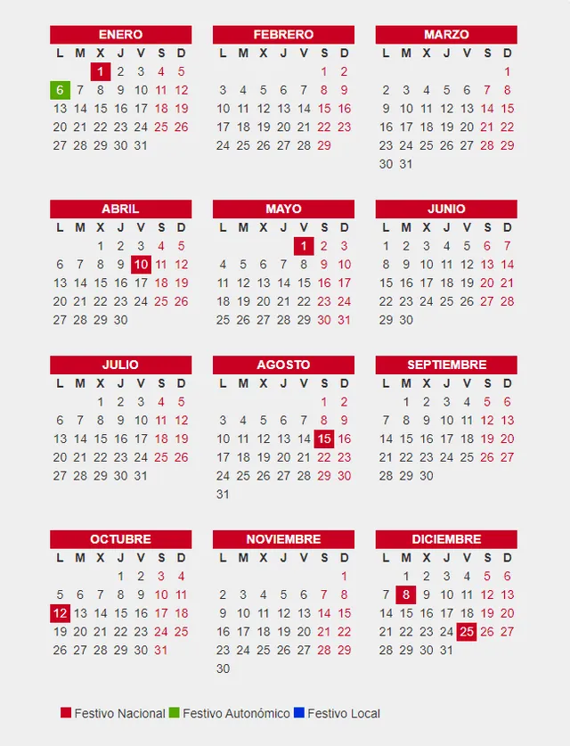 Calendario Laboral España 2020. (Foto: Ideal)
