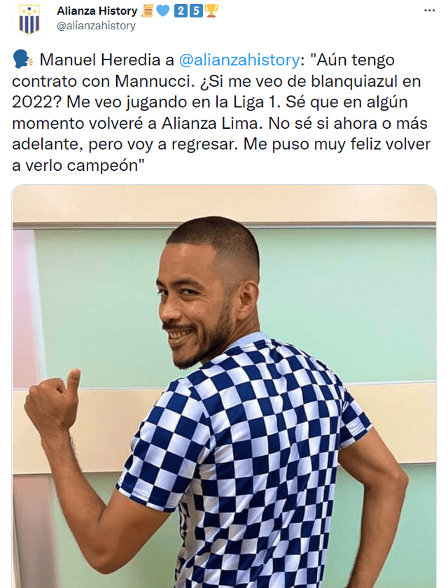 Manuel Heredia ganó el Torneo del Inca con Alianza Lima en el 2014. Foto: captura Twitter