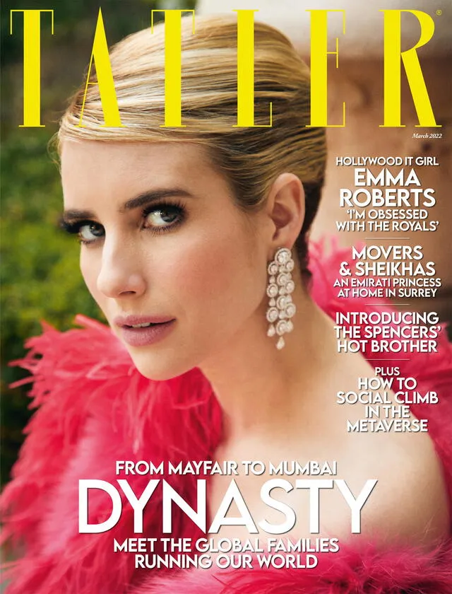 Emma Roberts fue portada de la revista Tatler. Foto. Tatler