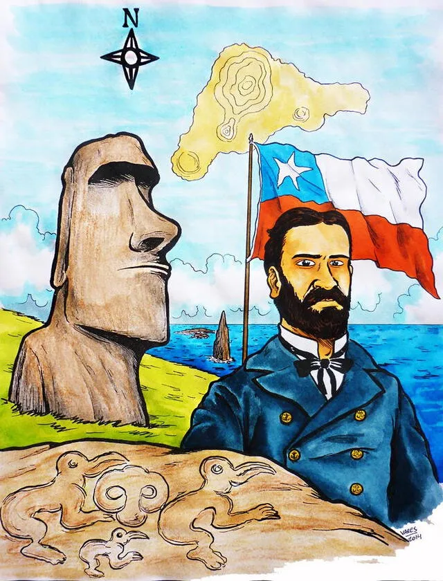  El marino chileno Policarpo Toro tomó posesión de la isla en 1888. Foto: @museomaritimocl/X<br>    
