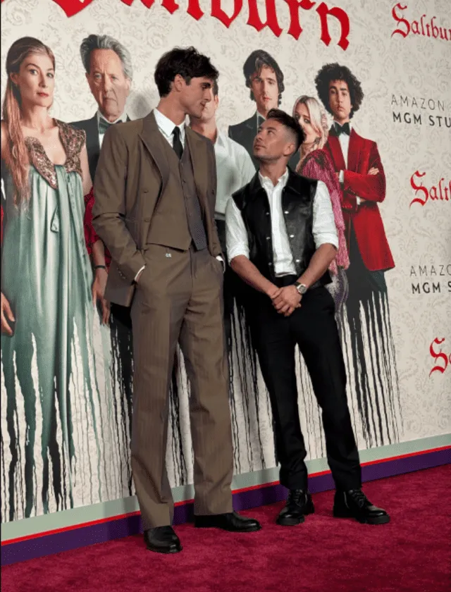 Protagonistas de Saltburn, Jacob Elordi y Barry Keoghan. Foto: x (antes twitter) 