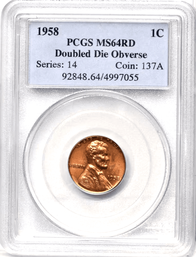 La moneda de 1958 de Lincoln, hasta la fecha, solo se tiene tres ejemplos registrados. Foto: PCGS.   