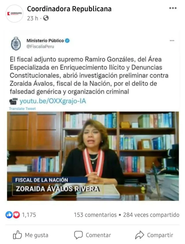 El Ministerio Público no informó sobre la apertura de una investigación contra la fiscal Zoraida Ávalos. Fuente: Composición.