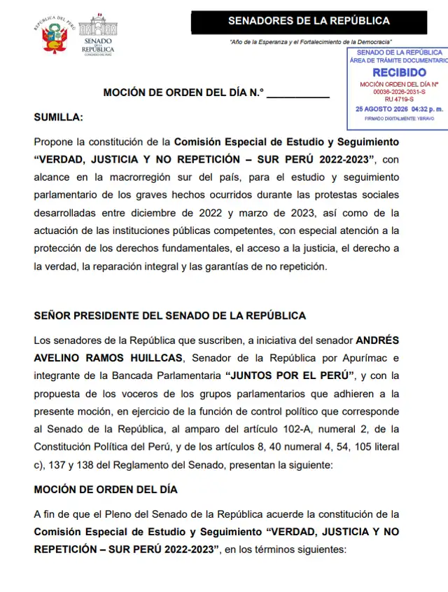 Pedido de Juntos por el Perú