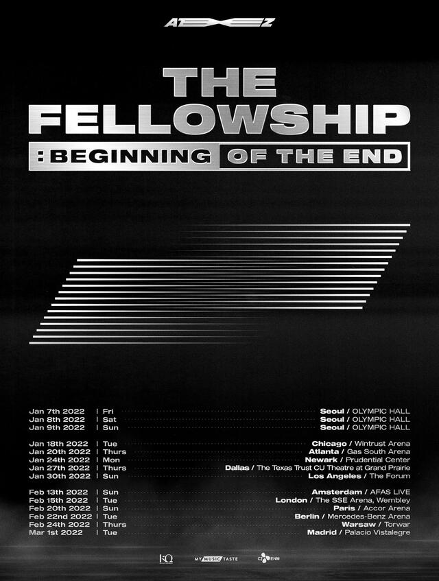 ATEEZ, tour, concierto The Fellowship: Beginning of the End, KQ Produce, Kpop, ATINY, COVID-19