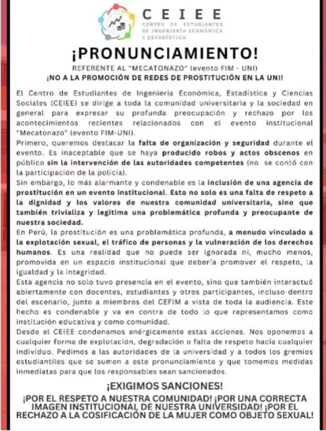 Estudiantes se mostraron indignados por lo ocurrido. Foto: Ceiee Estudiantes se mostraron indignados por lo ocurrido. Foto: Ceiee