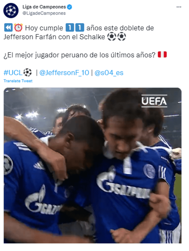Jefferson Farfán anotó doblete en la Champions League. Foto: Twitter Liga de Campeones